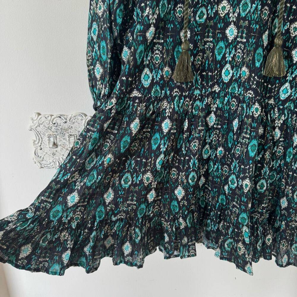 NWOT Miraclesuit Beach Dress Cover Up Bijoux Black and Teal Aztec S - Picture 10 of 13